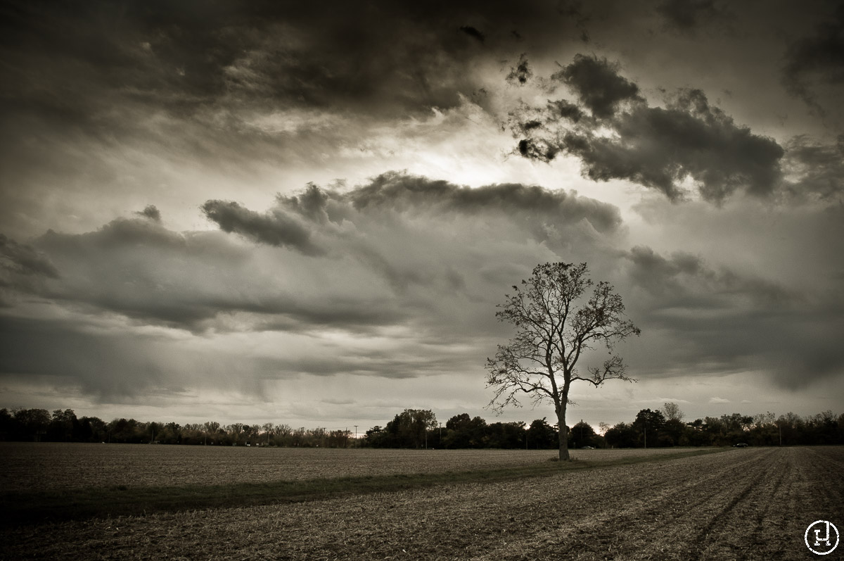 Dramatic skies in Waterville, OH on October 14, 2010